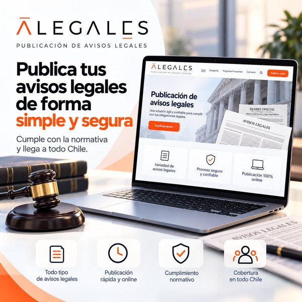 ALegales · publica tus avisos legales de forma simple y segura, 100% online y con cobertura en todo Chile.
